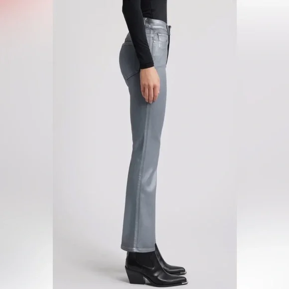 NEW EREVEVE Paige Claudine Silver Metallic Pants Size 32